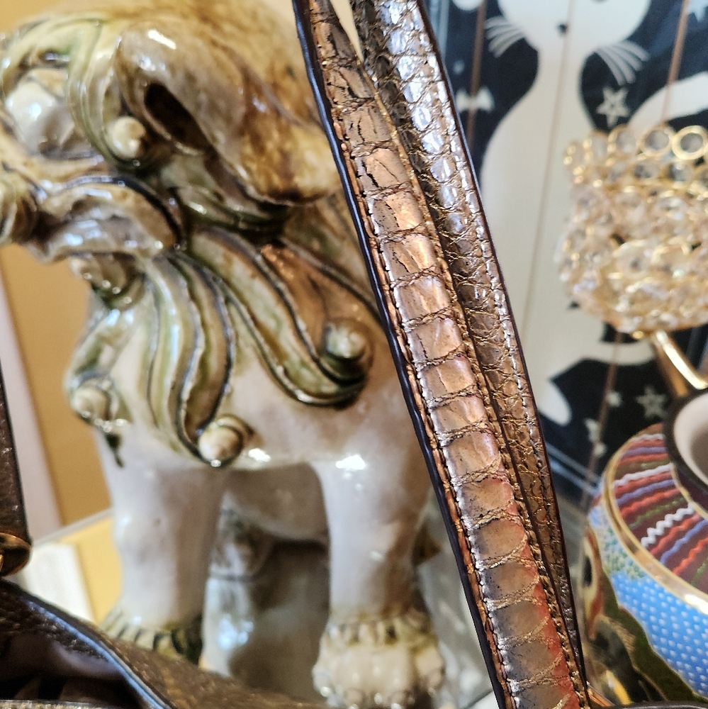 Michael Kors Python Gold Shoulder Tote - Picture 14 of 16
